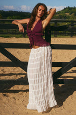 Load image into Gallery viewer, Susanna Ruffle Textured Maxi Skirt - Ivory
