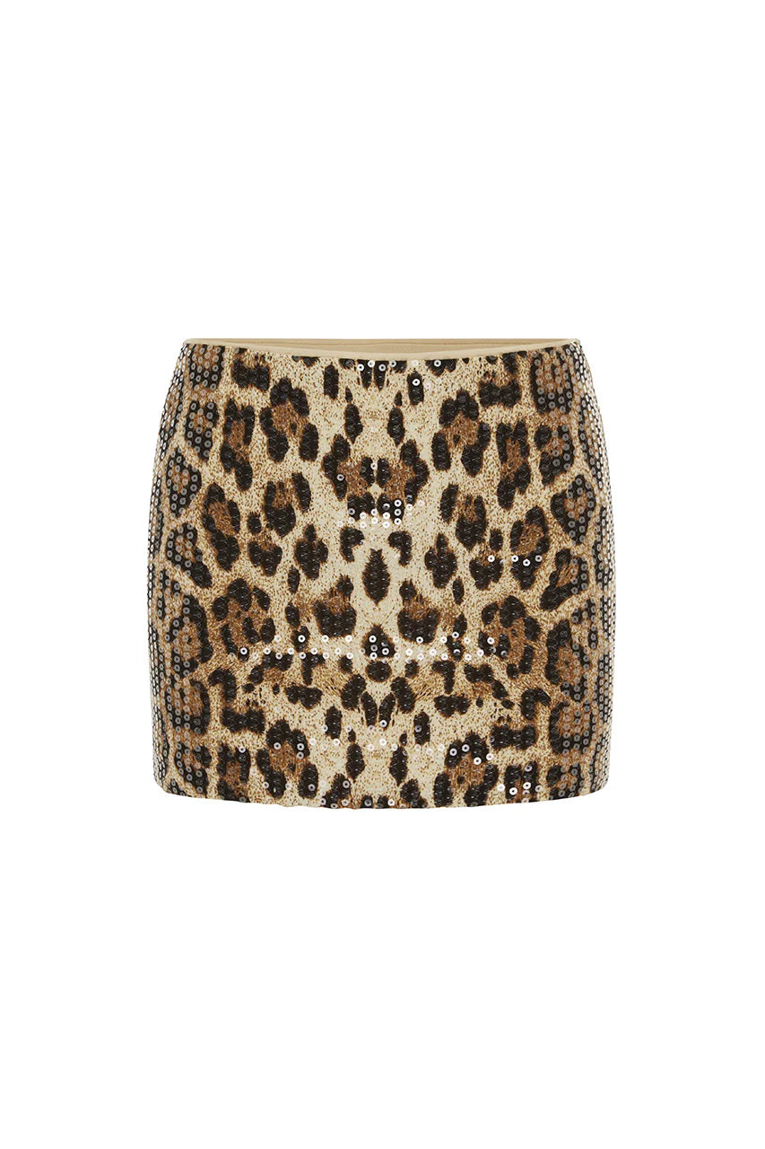 Lyra Mini Skirt - Leopard Print