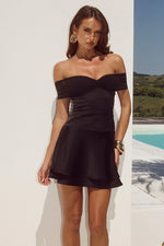 Load image into Gallery viewer, Kadie Off Shoulder Mini Dress - Black
