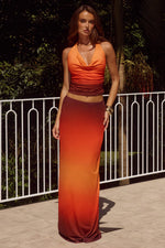 Load image into Gallery viewer, Lotus Low Waist Maxi Skirt - Blaze Ombre
