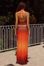 Load image into Gallery viewer, Lotus Low Waist Maxi Skirt - Blaze Ombre
