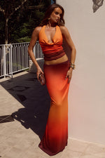 Load image into Gallery viewer, Lotus Low Waist Maxi Skirt - Blaze Ombre
