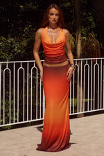 Load image into Gallery viewer, Lotus Low Waist Maxi Skirt - Blaze Ombre
