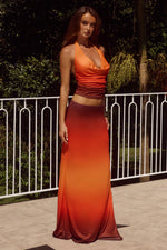 Load image into Gallery viewer, Lotus Low Waist Maxi Skirt - Blaze Ombre
