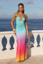 Load image into Gallery viewer, Kleo Maxi Dress - Rainbow Ombré
