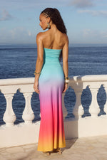 Load image into Gallery viewer, Kleo Maxi Dress - Rainbow Ombré
