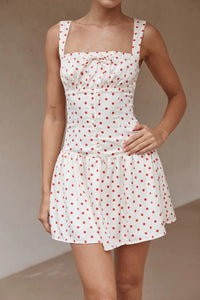 Santori Mini Dress - Red Polka