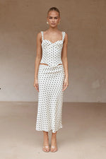 Load image into Gallery viewer, Karlita Midi Skirt - White Polka
