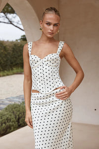 Karlita Bustier - White Polka