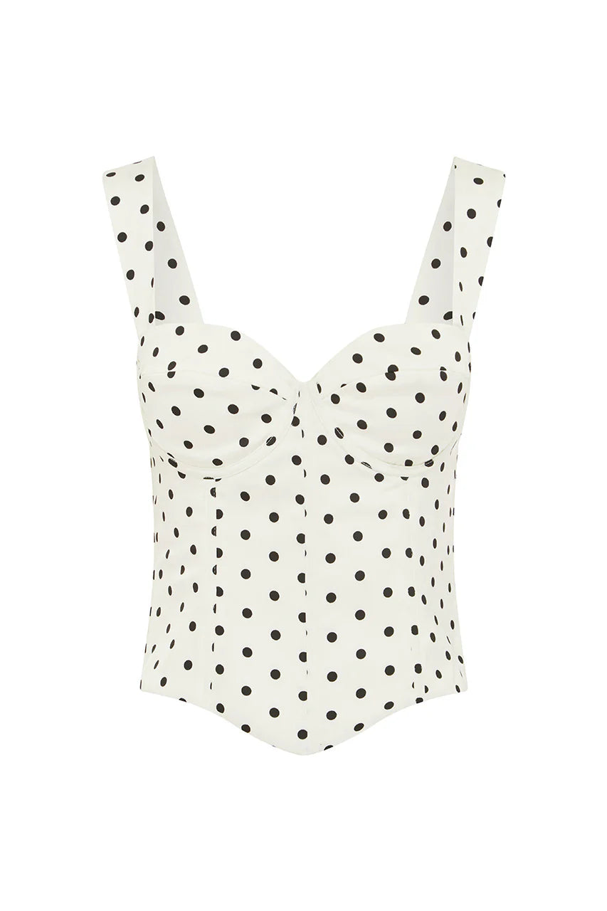 Karlita Bustier - White Polka