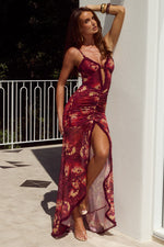 Load image into Gallery viewer, Kiata Ruffle Maxi Dress - Eliana Red
