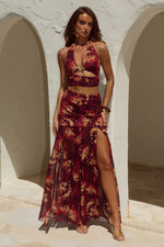 Load image into Gallery viewer, Valletta Handkerchief Maxi Skirt - Eliana Red
