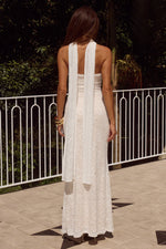 Load image into Gallery viewer, Amana Strapless Scarf Maxi Dress - White
