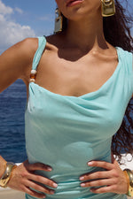 Load image into Gallery viewer, Odeya Mini Dress - Aqua
