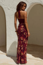 Load image into Gallery viewer, Alexis Halter Cut Out Maxi Dress - Eliana Red
