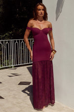Load image into Gallery viewer, Shayla Off Shoulder Maxi Dress - Wine
