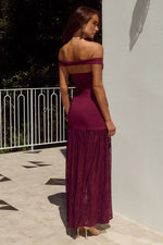 Load image into Gallery viewer, Shayla Off Shoulder Maxi Dress - Wine
