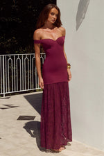 Load image into Gallery viewer, Shayla Off Shoulder Maxi Dress - Wine
