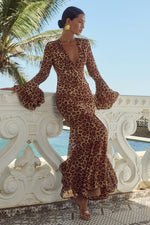 Load image into Gallery viewer, Sari Maxi Dress - Leopard Print
