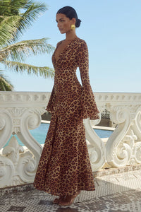 Sari Maxi Dress - Leopard Print