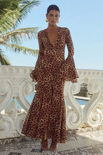 Load image into Gallery viewer, Sari Maxi Dress - Leopard Print
