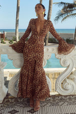 Load image into Gallery viewer, Sari Maxi Dress - Leopard Print
