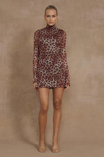 Load image into Gallery viewer, Jordi Mini Dress - Leopard Print
