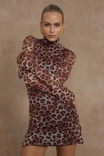 Load image into Gallery viewer, Jordi Mini Dress - Leopard Print
