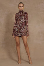 Load image into Gallery viewer, Jordi Mini Dress - Leopard Print
