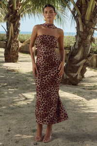 Antonie Midi Dress - Leopard Print