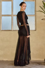 Load image into Gallery viewer, Neridah Ruffle Front Maxi Skirt - Black
