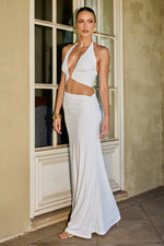 Load image into Gallery viewer, Lumia Halter Maxi Dress - White
