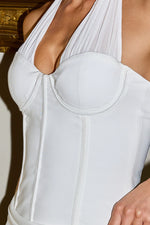 Load image into Gallery viewer, Sabrine Halter Corset Mini Dress - White
