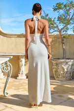 Load image into Gallery viewer, Ayleen Scoop Halter Midi Dress - White
