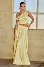 Load image into Gallery viewer, Amadine Off Shoulder Crop Top - Lemon
