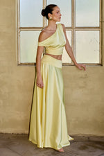 Load image into Gallery viewer, Amadine Off Shoulder Crop Top - Lemon
