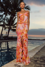 Load image into Gallery viewer, Livoni Ruffle Maxi Dress - Corali Orange
