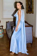Load image into Gallery viewer, Gabriella Cowl Maxi Dress - Bluebell
