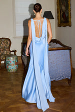 Load image into Gallery viewer, Gabriella Cowl Maxi Dress - Bluebell

