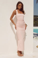 Load image into Gallery viewer, Sharni Ruched Midi Dress - Pink
