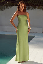 Load image into Gallery viewer, Celeste Strapless Maxi Dress - Olive
