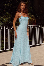 Load image into Gallery viewer, Ellerby Frill Trim Maxi Dress - Sky Blue
