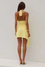 Load image into Gallery viewer, Celyse Halter Mini Dress - Lemon
