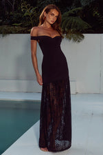 Load image into Gallery viewer, Shayla Off Shoulder Maxi Dress - Black
