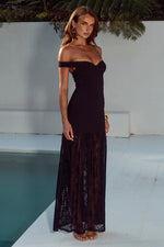 Load image into Gallery viewer, Shayla Off Shoulder Maxi Dress - Black
