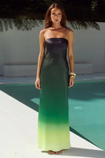 Load image into Gallery viewer, Celeste Strapless Maxi Dress - Pine Ombre
