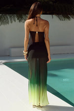 Load image into Gallery viewer, Brandy Sheer Halter Split Front Top - Black
