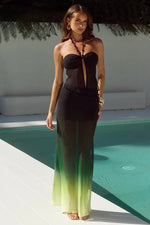 Load image into Gallery viewer, Brandy Sheer Halter Split Front Top - Black
