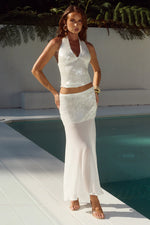 Load image into Gallery viewer, Adeluna Sheer Bottom Maxi Skirt - White
