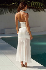 Load image into Gallery viewer, Adeluna Deep Plunge Halter Top - White
